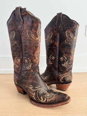 Circle G by Corral Women's
Dragonfly Brown Cowboy Western
Leather Boots Size 7